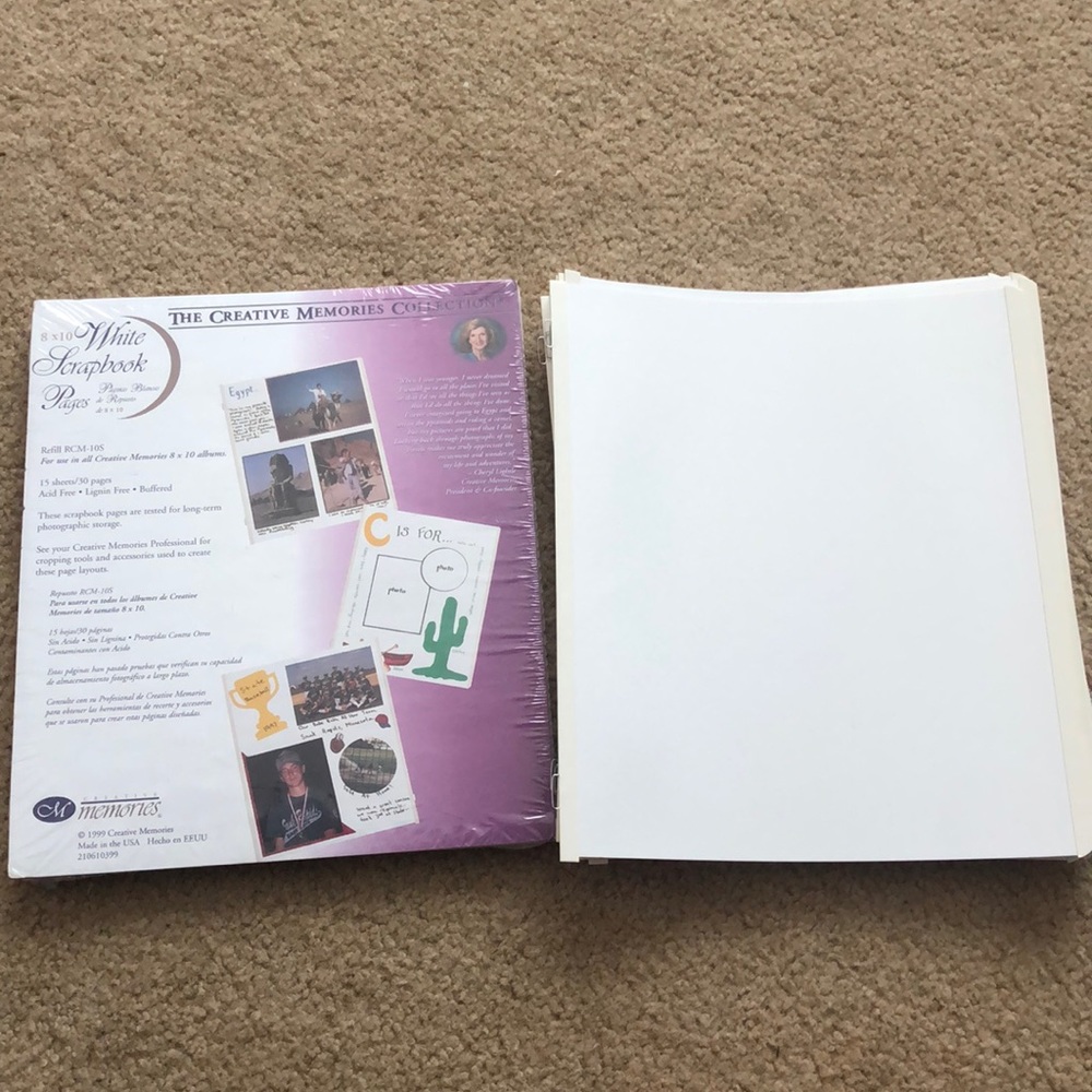 8x10 white Creative Memories pages